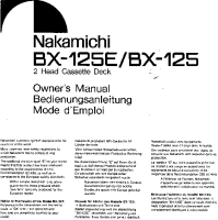 Nakamichi BX-125E-Owners-Manual